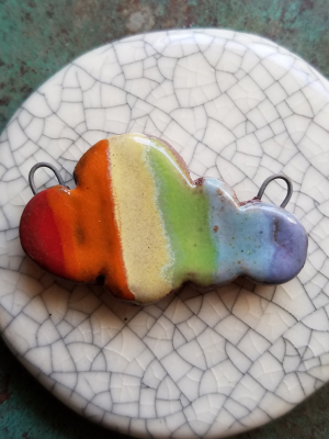 Reserved for Linda B / Special Request Rainbow and Hearts pendant