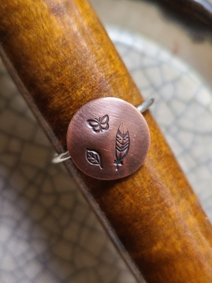 Nature Dream / Copper and Sterling Silver Ring Size 8.75