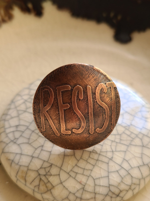 Resist / Copper and Sterling Ring Size 9.5