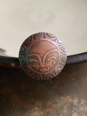 Sunshine / Copper and Sterling Ring Size 7.25