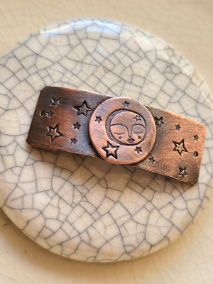 Moon and Stars / Copper Bracelet Bar