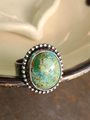 Sky Dancing / Turquoise and Sterling Ring Adjustable