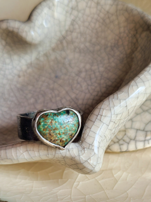 Reserved for Janet / Love Wins / Turquoise Heart and Sterling Ring Adjustable