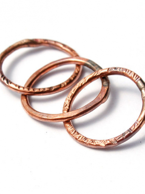 Linked Rings / Handmade Copper Links/ made when ordered