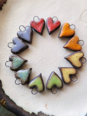 Mini Heart Pairs / Ceramic Charms Made To Order