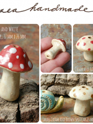 Mushrooms / Ceramic Mushroom Beads (pre-order)
