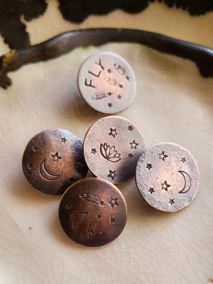 Loop Back Copper Buttons