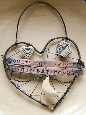 Something Wicked / Ceramic & Copper Ornament