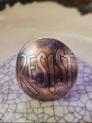 Reserved for Pamela K. / Resist / Copper and Sterling Ring Size 8.5