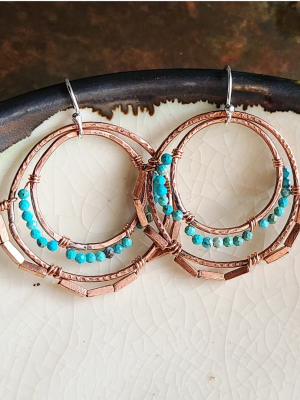 Off The Beaten Path / Copper & Turquoise Earrings