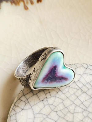 Reserved for Kristy A. / Sterling Silver and Ceramic Ring