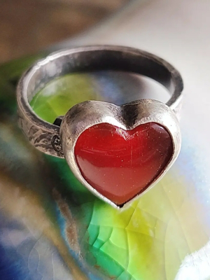 Reserved Teena B / In My Heart / Sterling Silver and Rosarita Ring