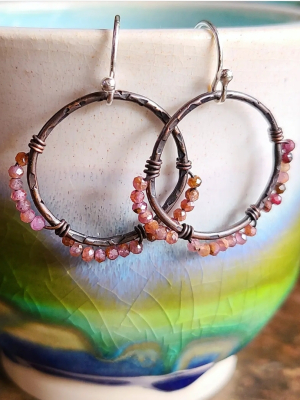 Reserved for Becky S / Ruby Skies / Copper & Ruby Earrings