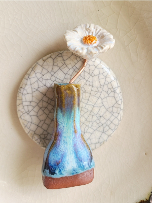 Ojai Flowers / Ceramic Mini Vase & Flower