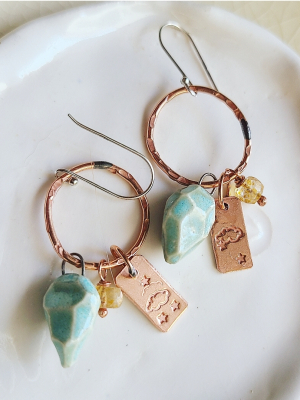 Looking For BlueSkies/ Copper, Gemstone and Sterling Silver Earrings