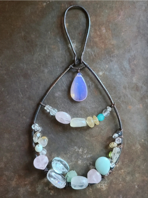 Twinkle / Copper and Gemstone Suncatcher