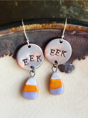 Reserved for Loralee / Eek / Ceramic and Copper Earrings