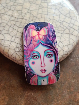 Feather Queen / Original Art Curved Bracelet Bar