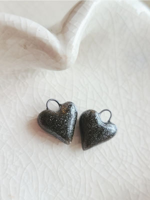 Sparkle Love / Ceramic Charm Pair Made When Ordered