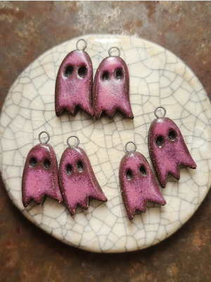 Pinky / Mini Ceramic Ghost Charms