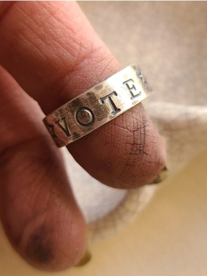 Reserved for Monica P / VOTE / Adjustable Silver Ring