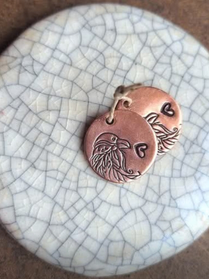 Raven Love / Stamped Copper Charm Set