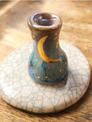 Dusk / Ceramic Mini Vase with gold luster
