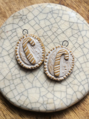 Candy Cane / Ceramic Charm Set