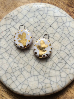 Fleur / Ceramic Charm Set with Gold Luster