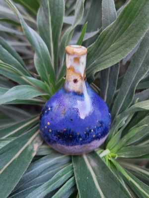 Midnight / Ceramic Mini Vase with gold luster