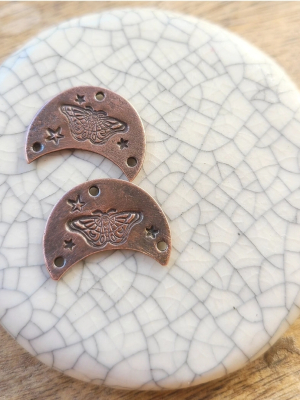 Flutter Crescent / Copper Link Pair