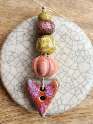 Heart of It / Ceramic Button & Bead Set