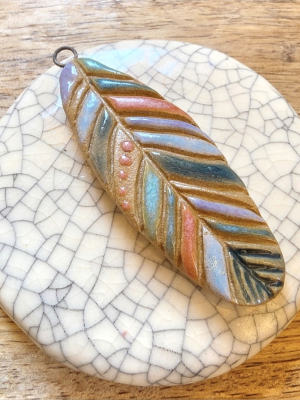 Magic Feather / Ceramic Pendant