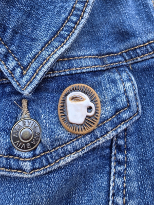 Love Cup / Ceramic Art Pin