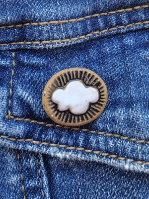 Cloudy / Ceramic Art Pin