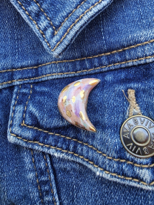 Magic Moon / Ceramic Art Pin