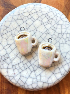 Coffee Cups #1 / Ceramic Charm Set