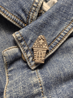Haunted / Ceramic Art Pin